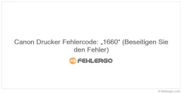 Canon Drucker Fehlercode: „1660“ (Beseitigen Sie den Fehler)