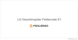 LG Geschirrspüler Fehlercode E1