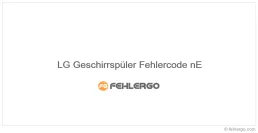 LG Geschirrspüler Fehlercode nE