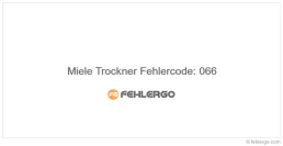 Miele Trockner Fehlercode: 066