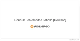 Renault Fehlercodes Tabelle [Deutsch]