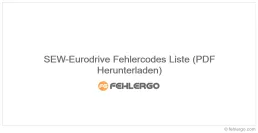 SEW-Eurodrive Fehlercodes Liste (PDF Herunterladen)